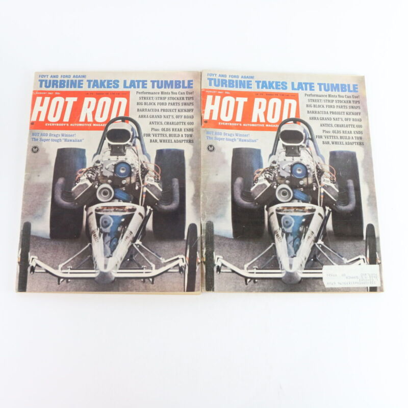 Lot Of 4 Hot Rod Turbine Tumble August 1967 Vintage Car Magazines