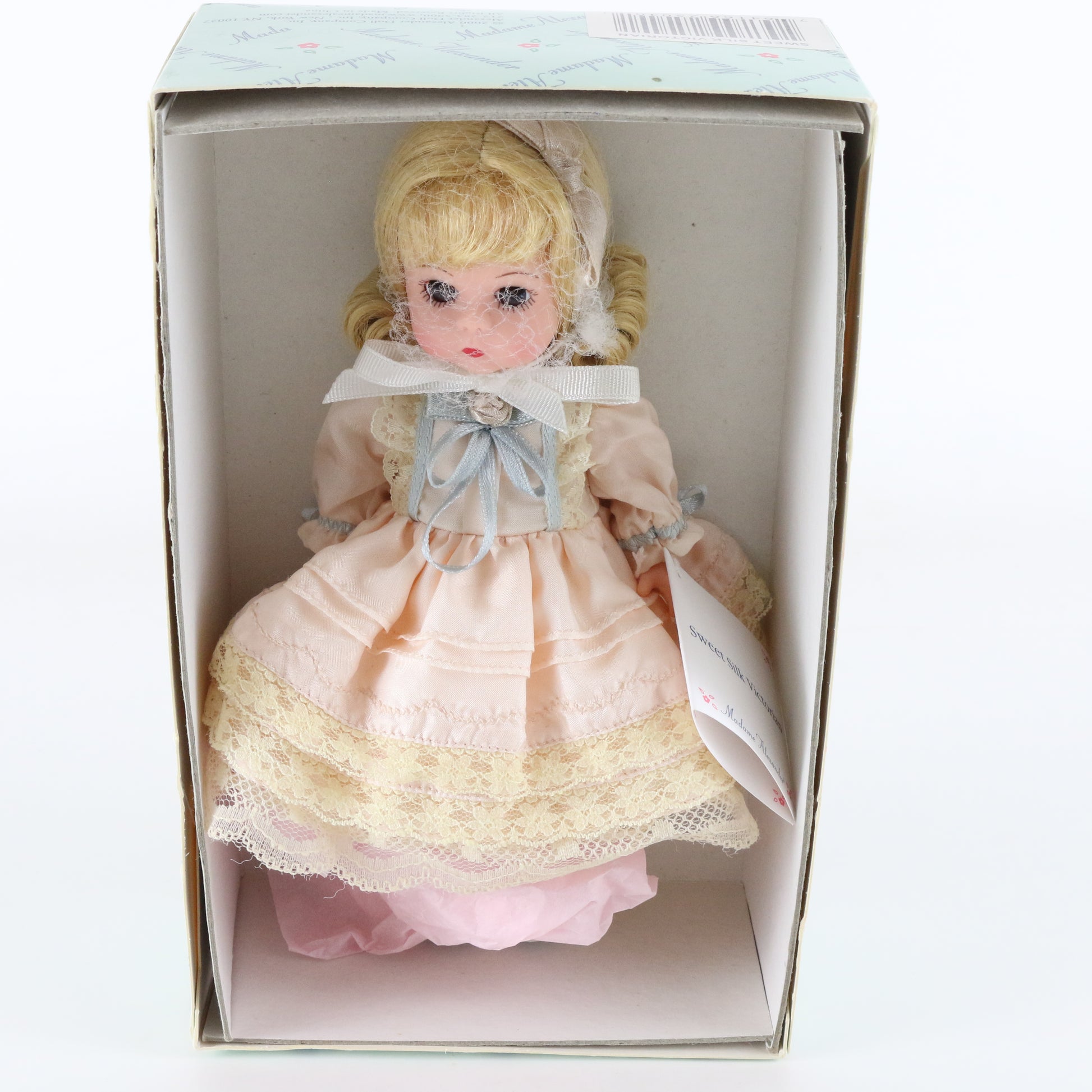 Sweet Silk Victorian Madame Alexander Pink Dress Girl Doll 8" 25040