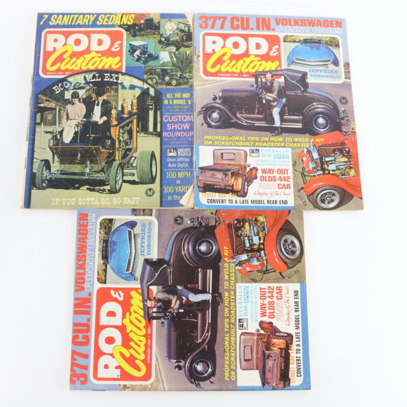 Lot Of 5 Rod & Custom January February March 1967 Vintage Car Magazines