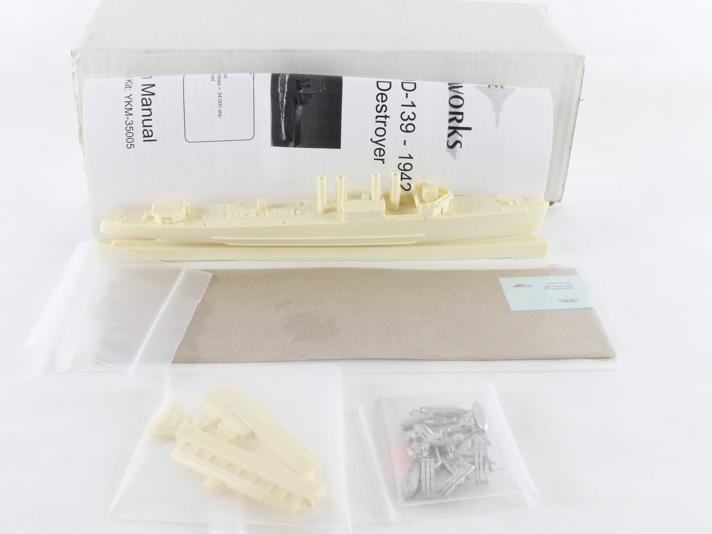 1941 USS Ward DD-139 Clemson Class Yankee Modelworks 1:350 YKM-35005 Resin Kit