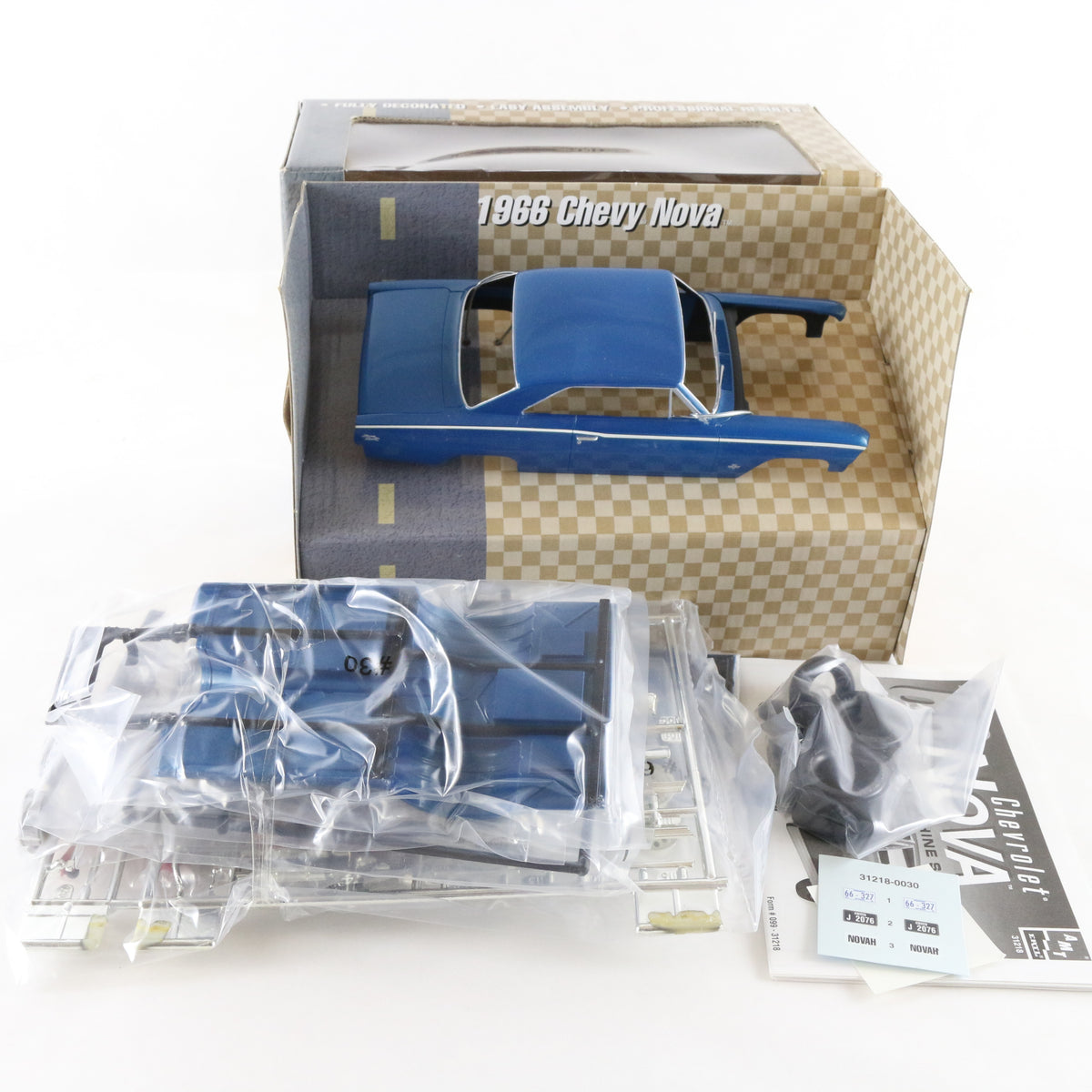 1966 Chevy Nova Pro Shop AMT 1:25 Blue Model Car Kit 31218