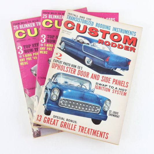 Lot Of 3 Custom Rodder November & December 1962 Vintage Car Magazines