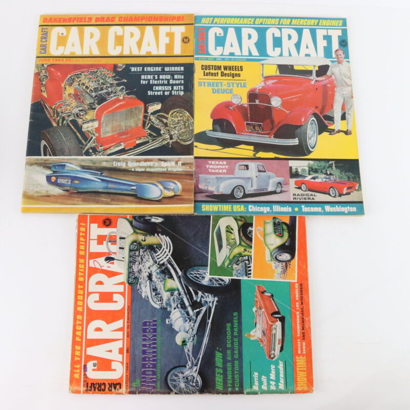 Lot Of 5 Car Craft Jan Feb Mar Apr June 1964 Vintage Car Magazines