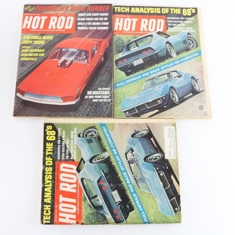 Lot Of 6 Hot Rod October November 1967 Vintage Car Magazines