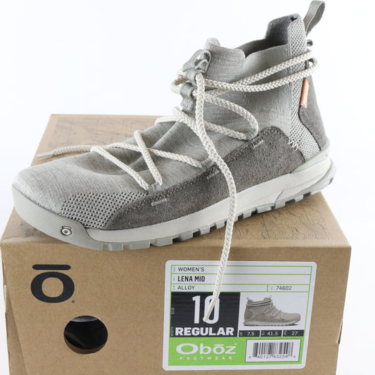 Oboz Lena Mid Womens Alloy Hiking Trail Lace Up Boots Size 10 USA 74602