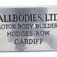 Allbodies LTD Motor Body Builders Hod Ges-Row Cardiff 3.5��� Metal Build Plate