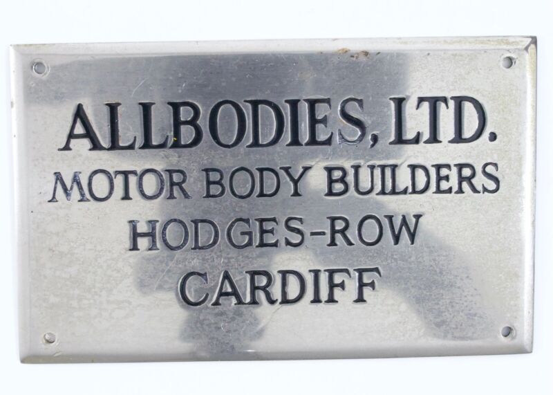 Allbodies LTD Motor Body Builders Hod Ges-Row Cardiff 3.5��� Metal Build Plate