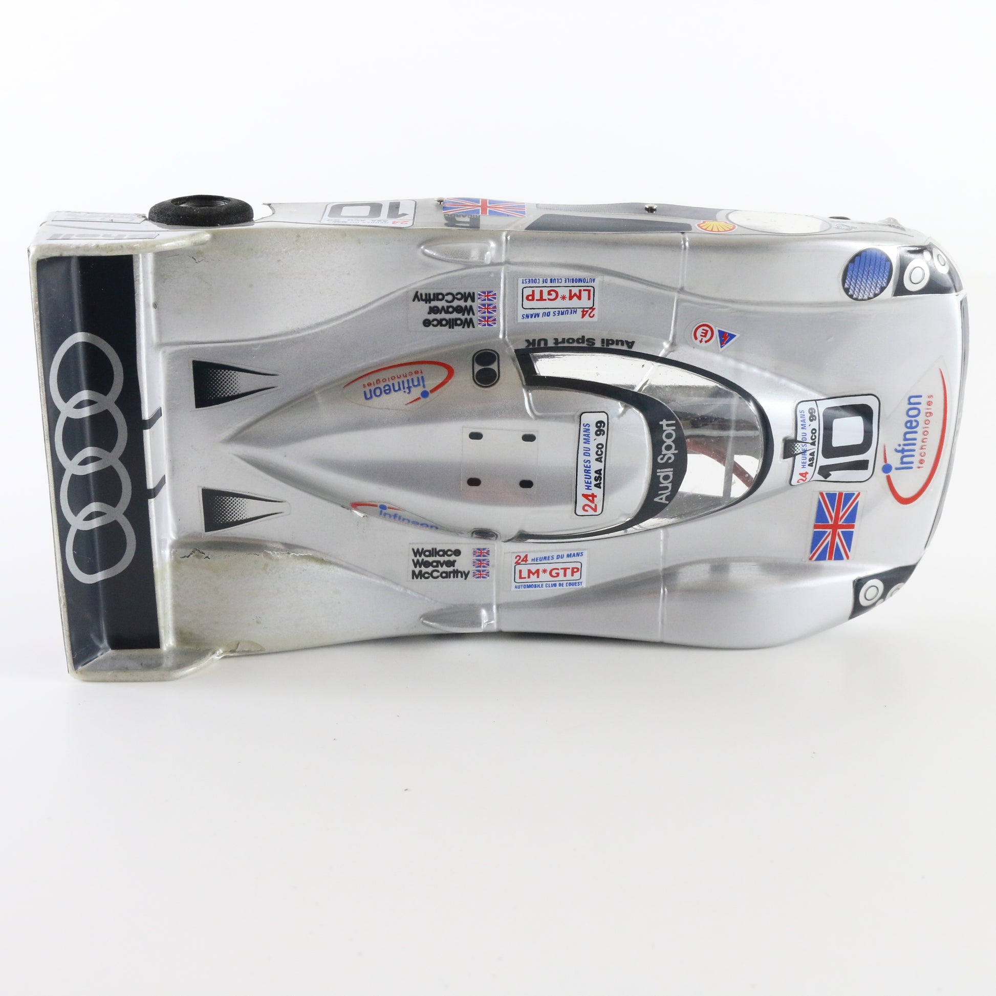 JK Audi R8C #10 silver Infineon Wallace Weaver 1:24 slot car