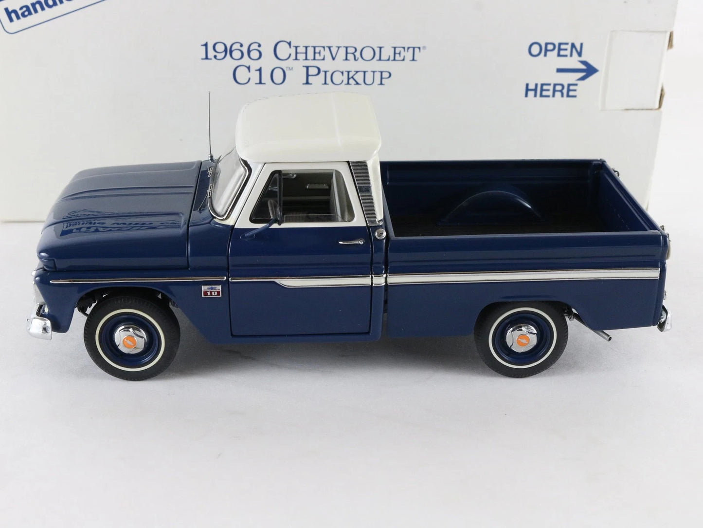 1966 Chevrolet C10 Pickup Truck Blue White Danbury Mint 1:24 Diecast Model