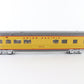 MTH O Union Pacific UP 9014 Yellow Illuminated Observation Passenger Car 3 Rail