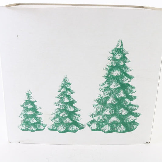 Dept 56 Village Evergreen Trees Set Of 3 Porcelain Accessories 52051