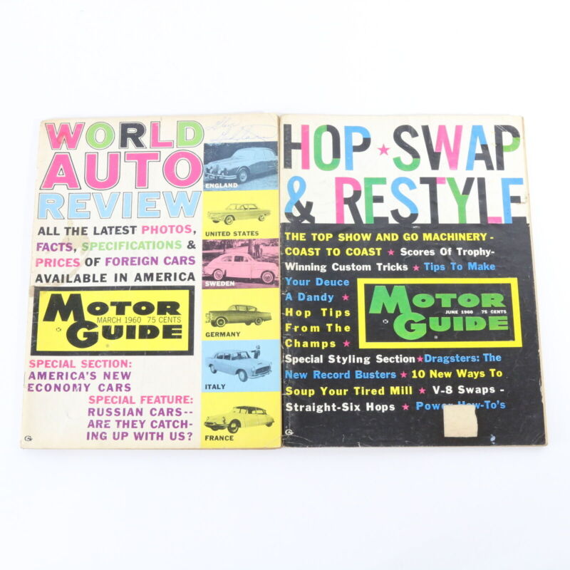 Lot Of 4 Motor Guide World Auto Review Hop Swap Restyle Mar June 1960 Car Mags