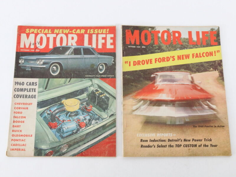 Lot Of 5 Motor Life Vintage Car Magazines July Sep Oct Nov 1959 35c