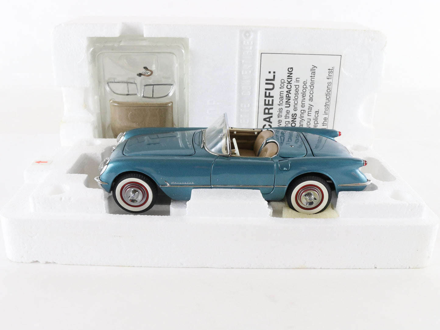 1954 Chevy Corvette Limited Blue Convertible Danbury Mint 1:24 Model #3384