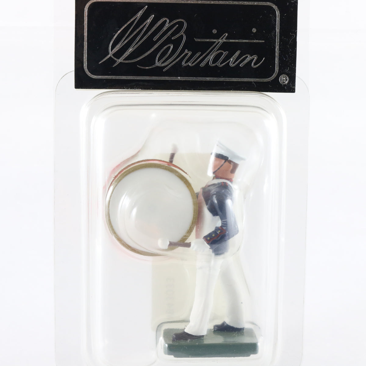 US Marine Bass Drummer Blue White Soldier Britains 1:32 43033 Metal Figure