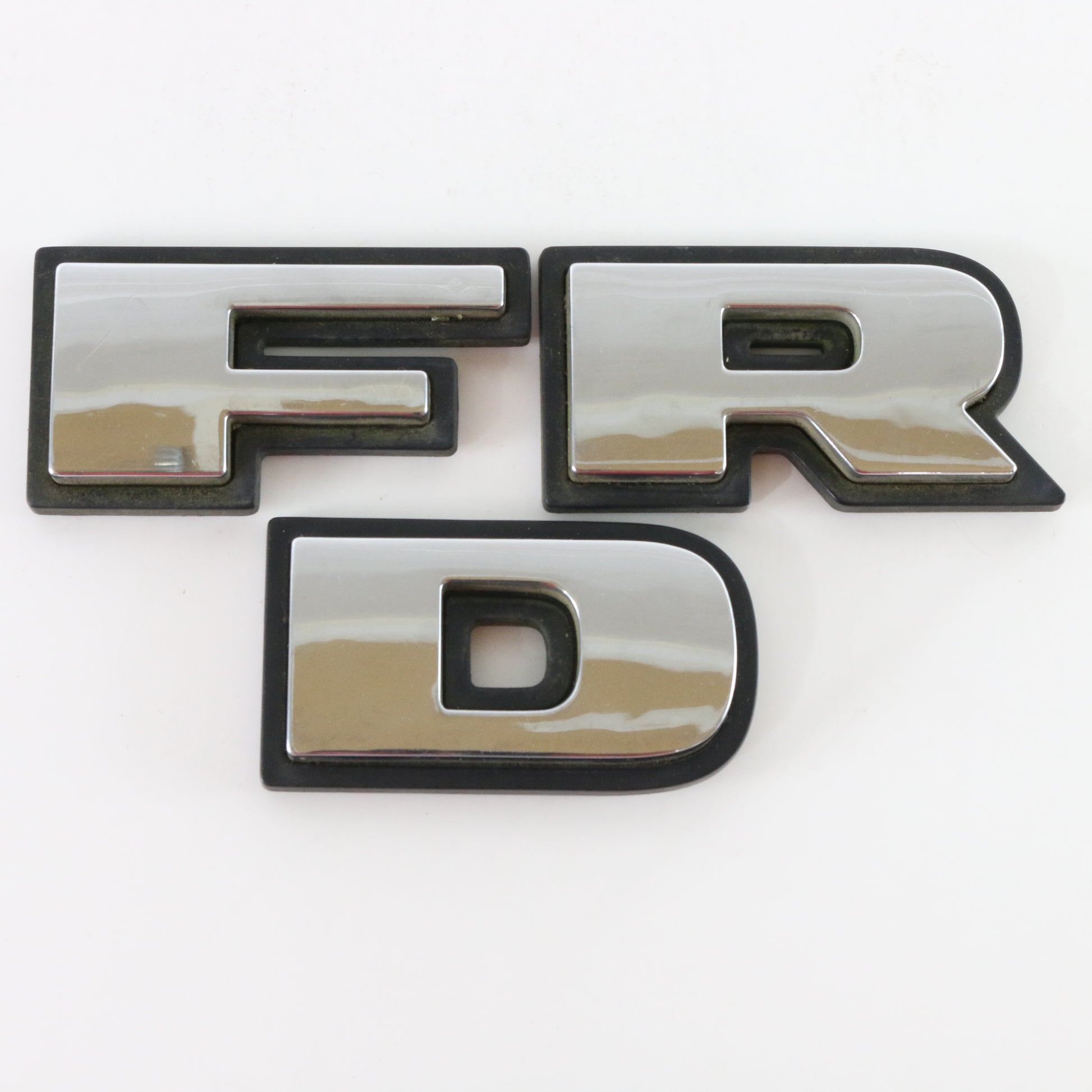 Set Of 3 Ford F R D Black & Silver Automobile Emblem Letters