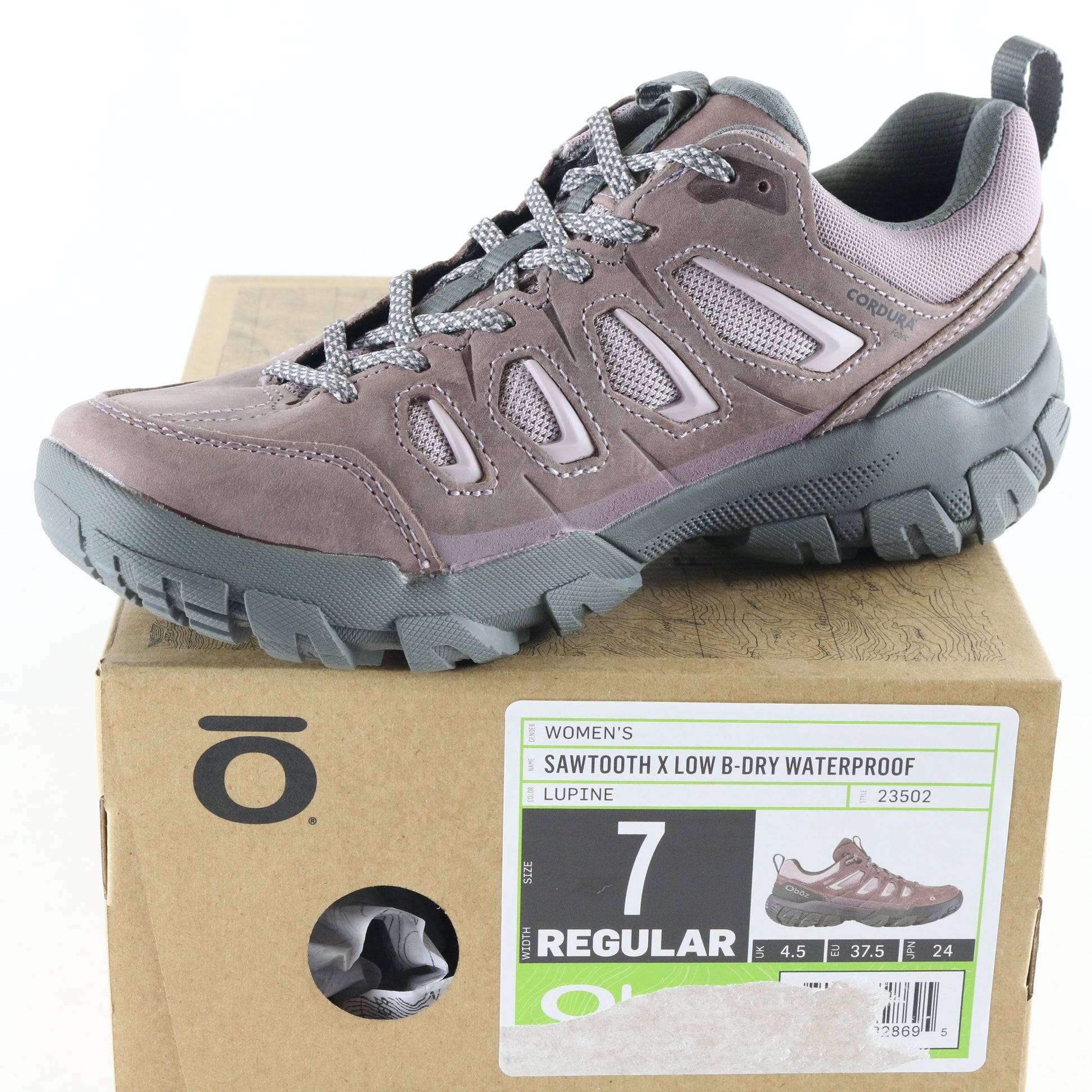 Oboz Sawtooth X Low B-dry Womens Lupine Waterproof Hiking Boots Size 7 USA 23502