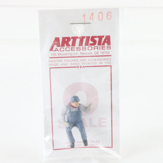 Sitting Train Engineer Pewter Figure Arttista O Scale 1406