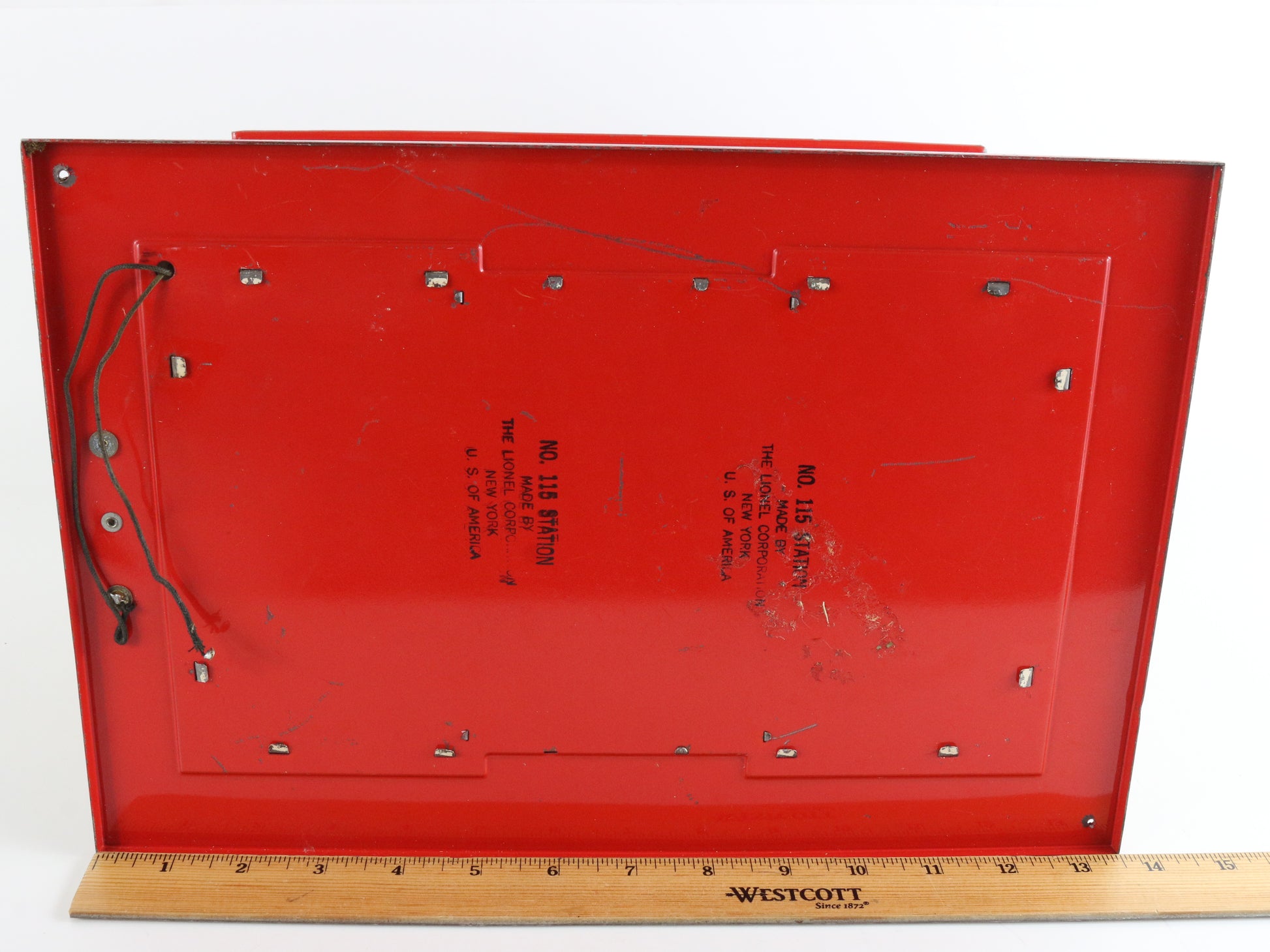 City Passenger Train Station Red & White Tinplate Lionel O 115 Tinplate classic station building for O gauge