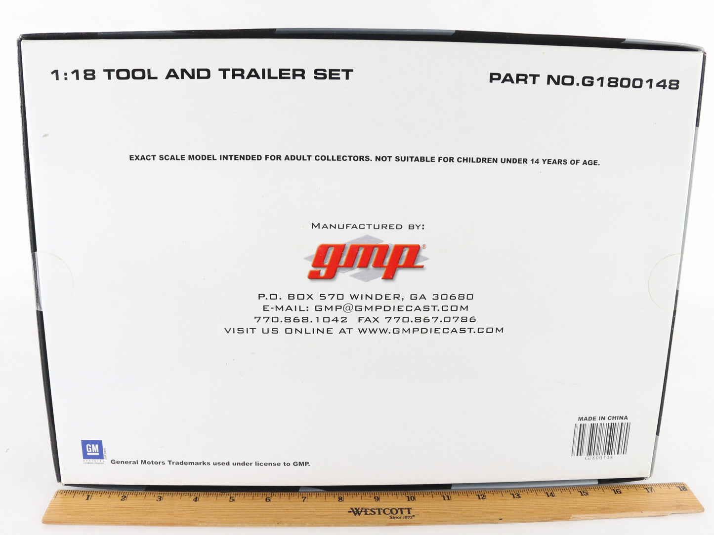 Performance Parts Gm Black & Silver Diecast Tool & Trailer Set GMP 1:18 G1800148
