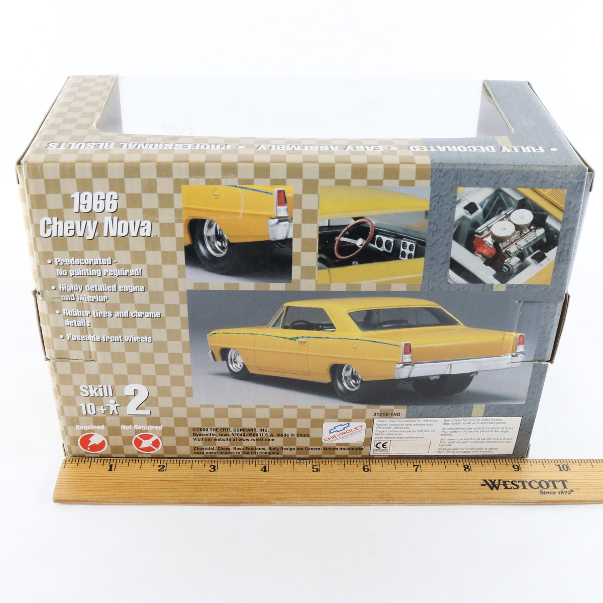 1966 Chevy Nova Pro Shop AMT 1:25 Blue Model Car Kit 31218