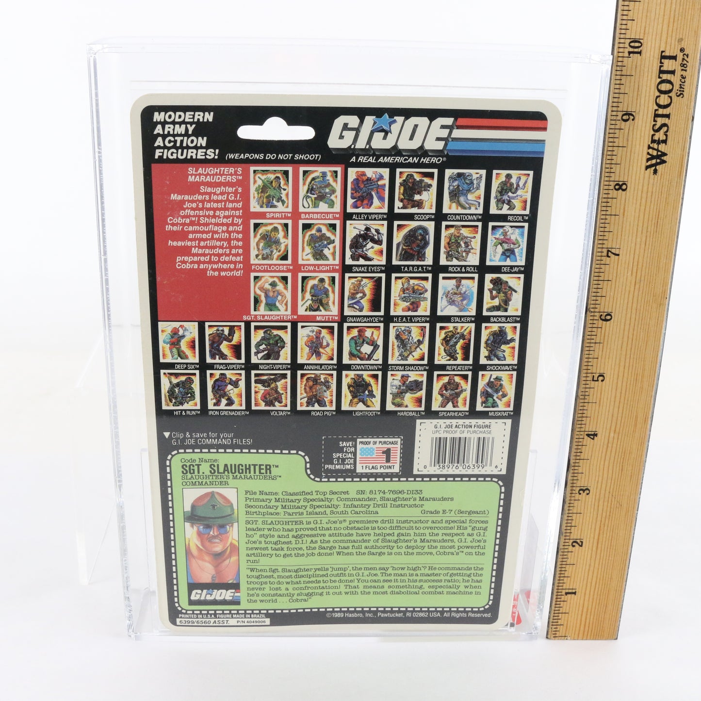 Vintage GI Joe Marauders Sgt. Slaughter 3.75" Figure AFA 85 NM+ Graded 1989