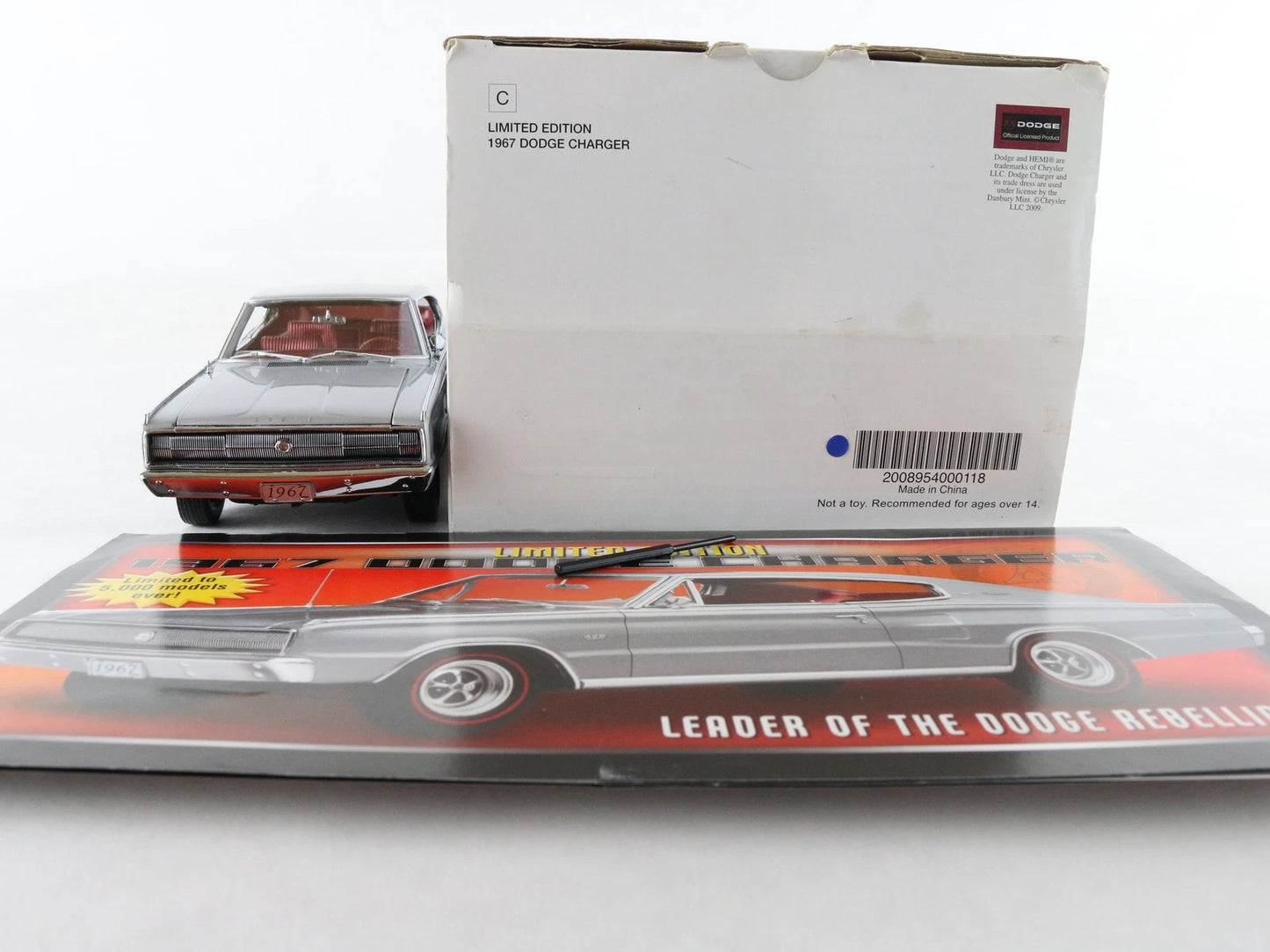 1967 Dodge Charger Limited Silver Danbury Mint 1:24 Diecast Model #1410/5000