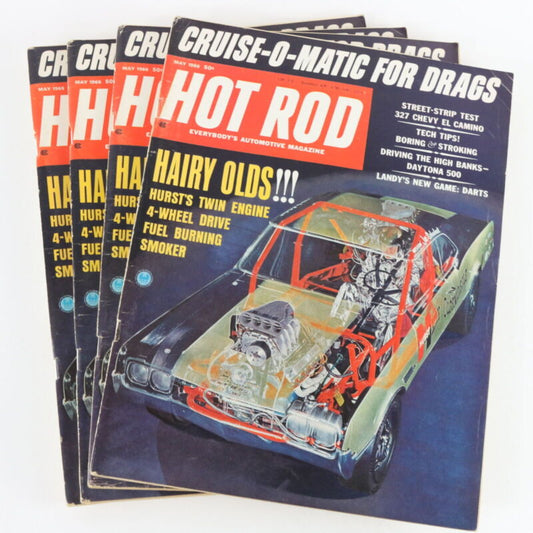 Lot Of 4 Hot Rod Hairy Olds Cruise O Matic May 1966 Vintage Car Magazines