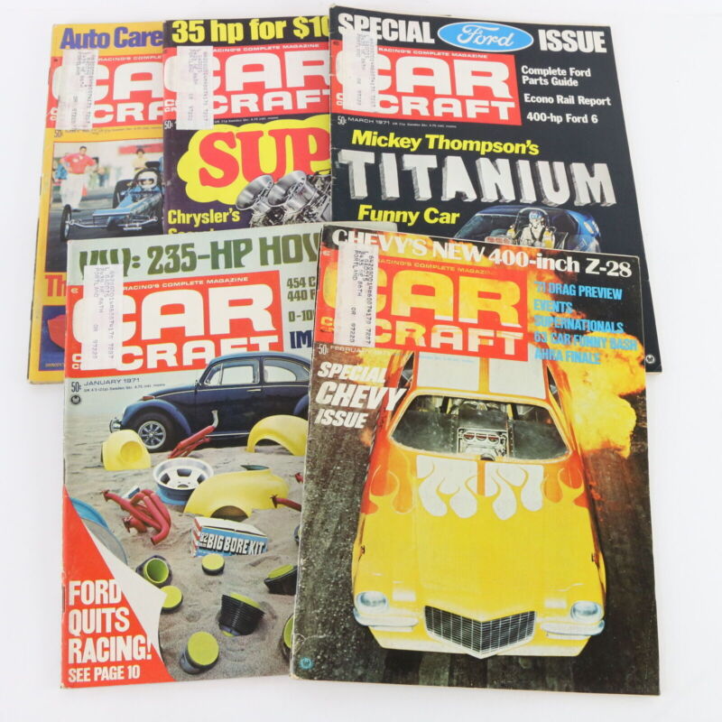 Lot Of 5 Car Craft Jan Feb Mar Apr May 1971 Vintage Car Magazines