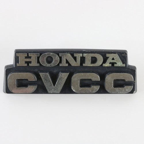  1976-78 Honda CVCC Civic Black & Silver Emblem Badge 3.5"