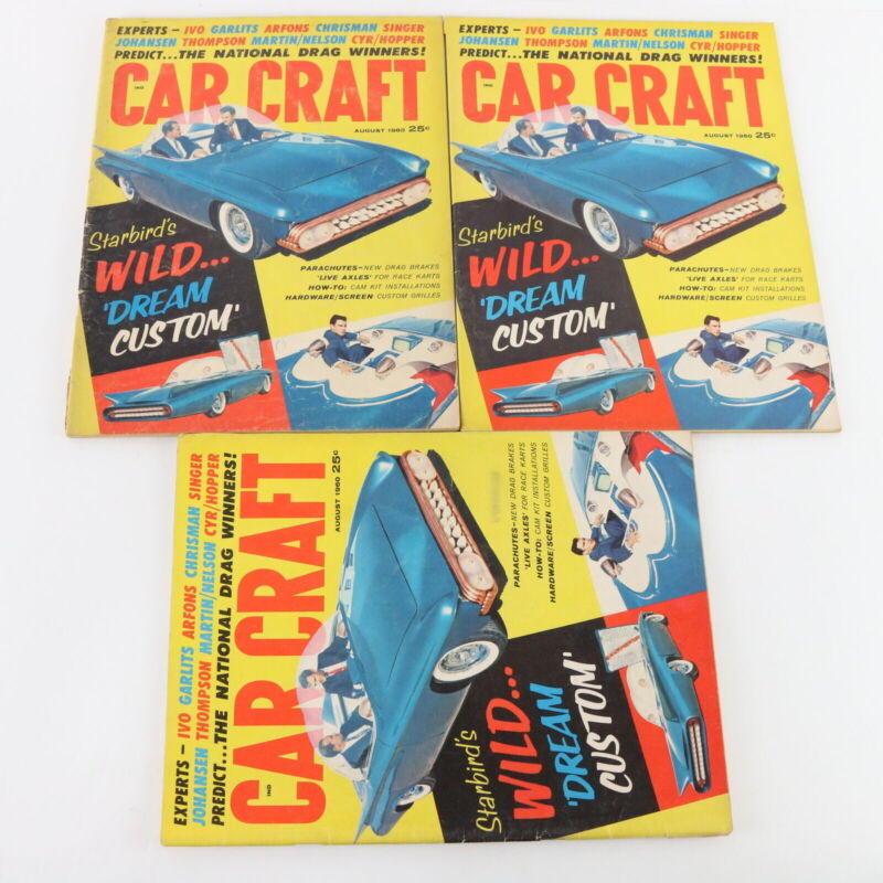 Lot Of 5 Car Craft Starbird Drag Body September August 1960 Car Magazines