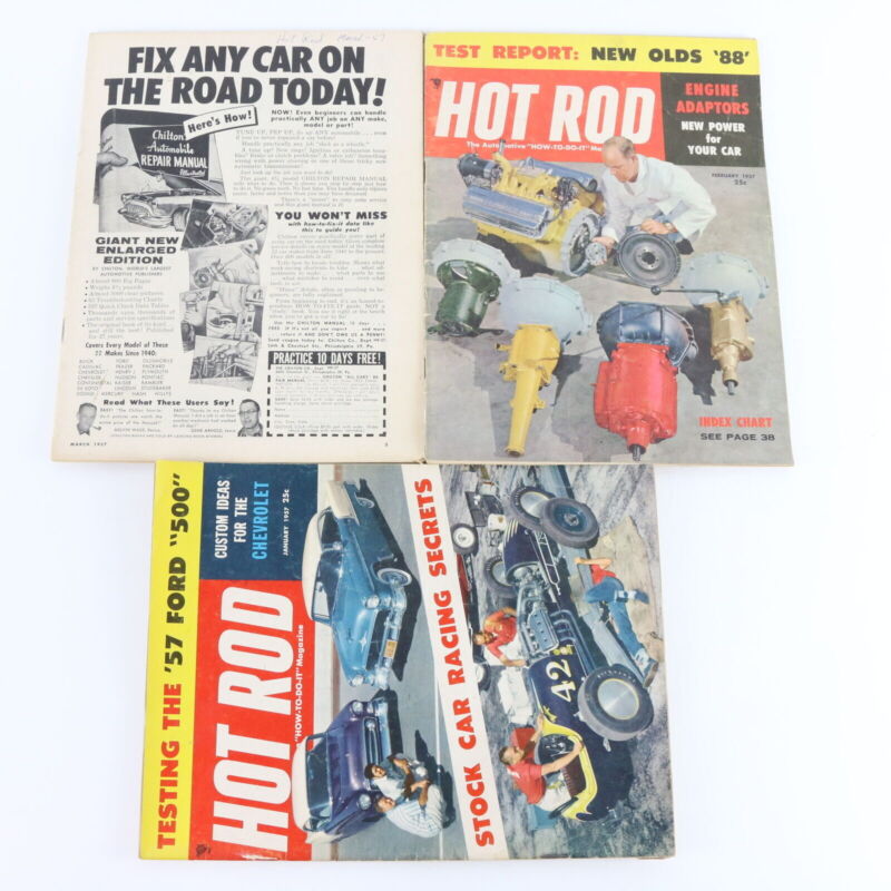 Lot Of 6 Hot Rod Jan Feb Mar Apr June 1957 Vintage Car Magazines