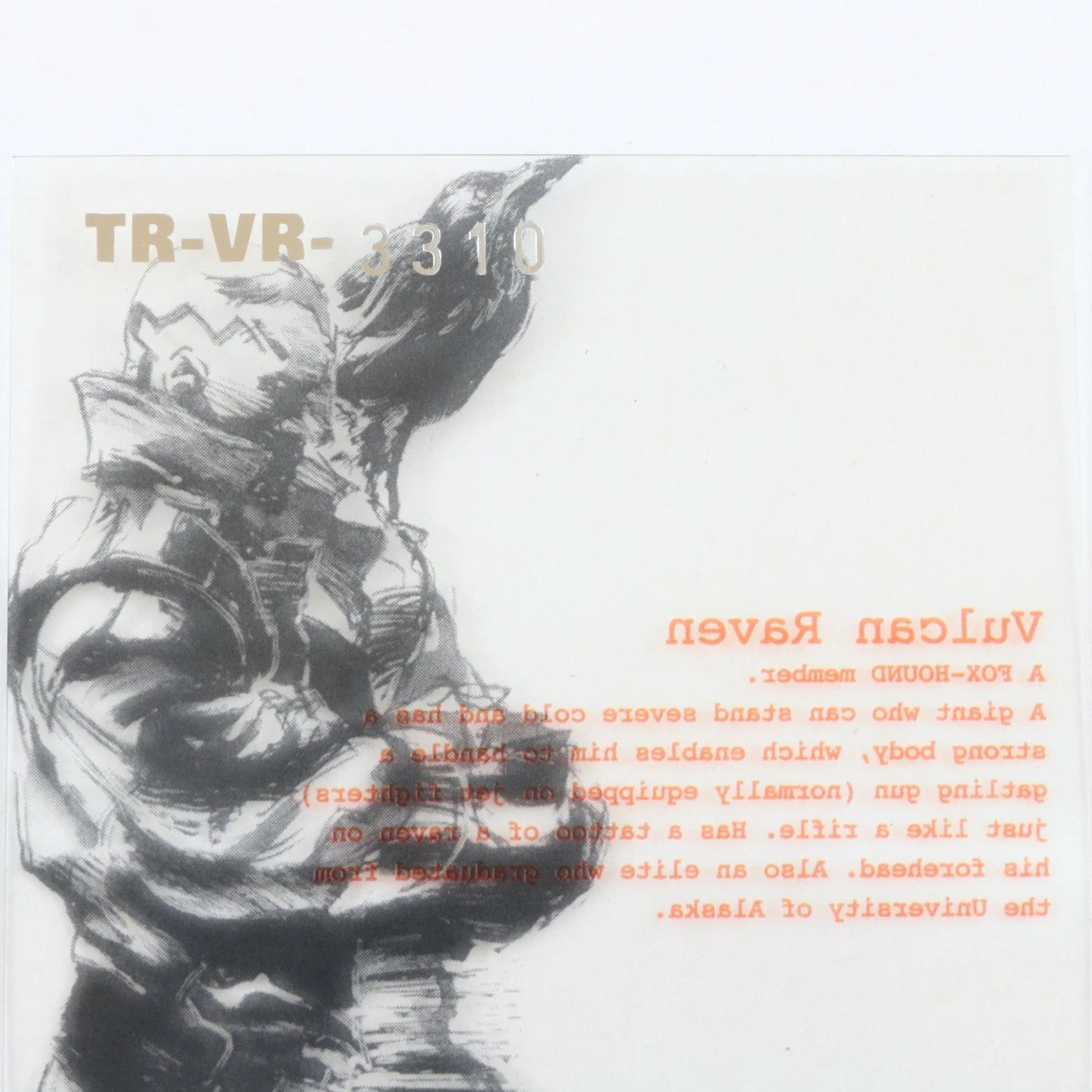 Metal Gear Solid Trading Card 050 Vulcan Raven TR-VR 3310 Konami Silver