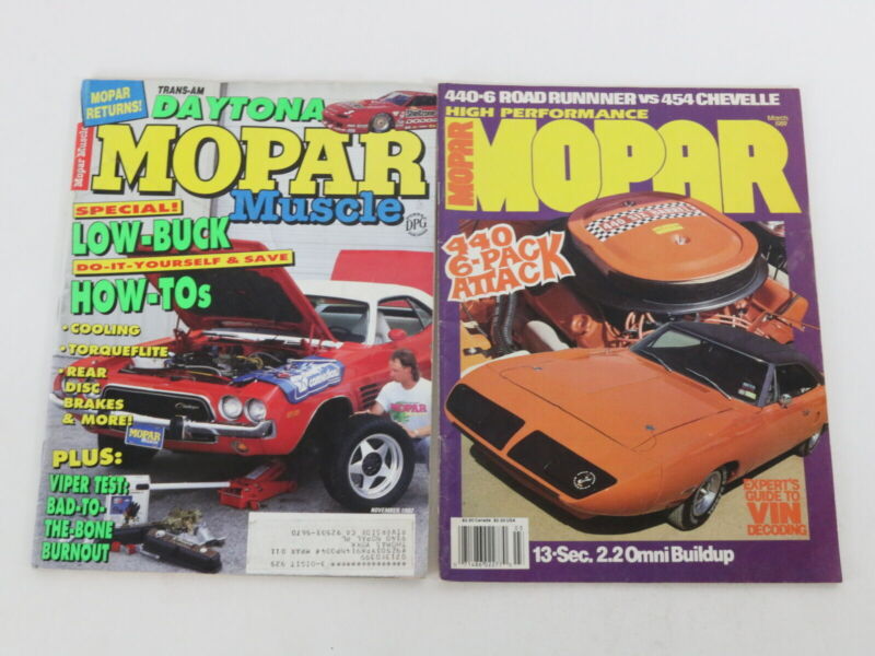 Lot Of 6 Mopar Muscle & High Performance Mopar Car Magazines 1989 1992 1993