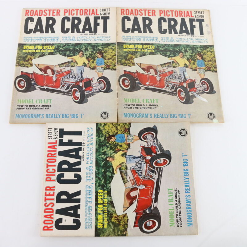 Lot Of 6 Car Craft Model Craft Roadster October November 1962 Car Magazines