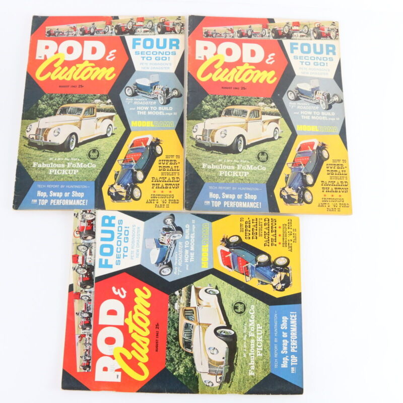 Lot Of 5 Rod & Custom August September 1962 Vintage Car Magazines