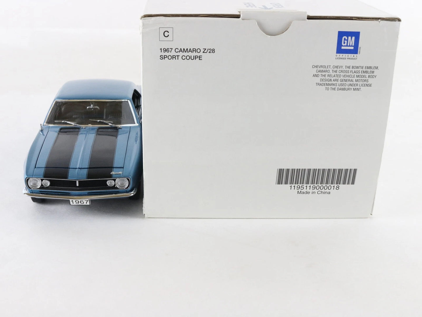 1967 Chevy Camaro Z/28 Sport Coupe Blue Black Danbury Mint 1:24 Diecast Model