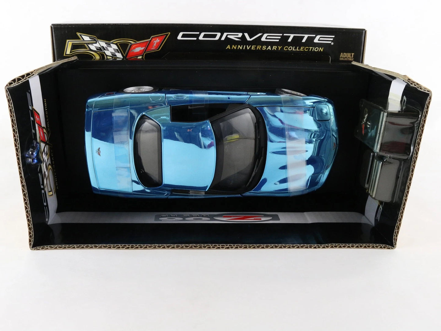 2003 Corvette Z06 Blue Chrome 50 Anniversary ERTL 1:18 Diecast 1 Of 500 29404PB