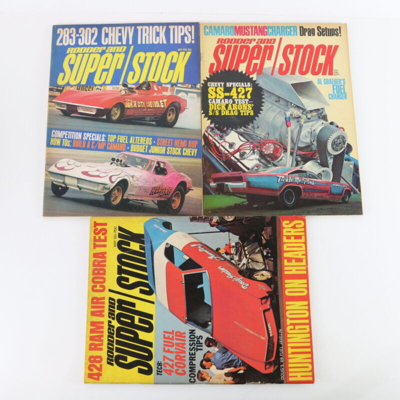 Lot Of 5 Rodd & Super Stock Jan Mar May Sep Nov 1969 Vintage Car Magazines