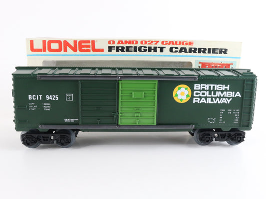 British Columbia Railway BCIT 9425 Box Car Model Train Lionel O 6-9425 detailed freight car collectible