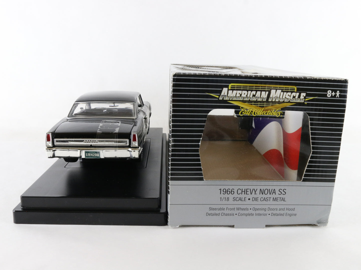 1966 Chevy Nova SS Black American Muscle ERTL 1:18 Model Car 33750