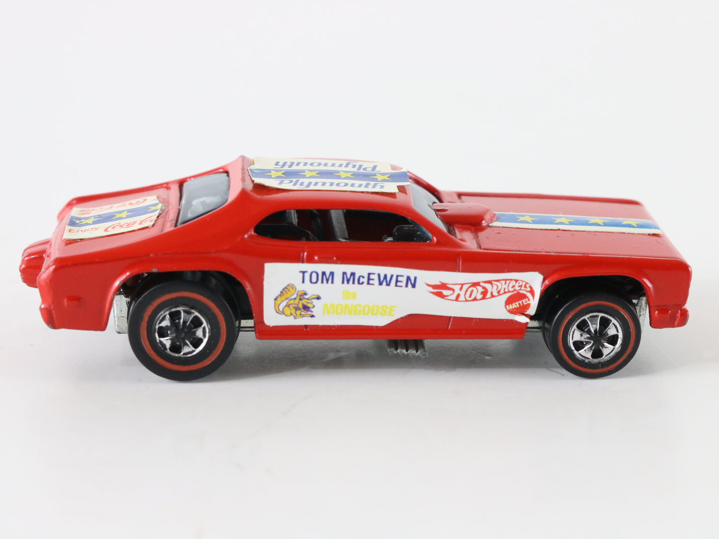 Hot Wheels Redline Tom McEwen Mongoose Plymouth Enamel Red + Decals 1:64 USA