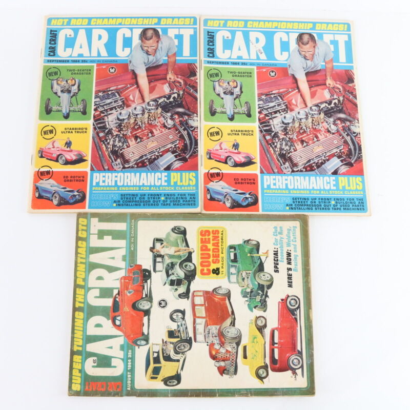 Lot Of 5 Car Craft Hot Rod Drag Tuning August September 1964 Car Magazines