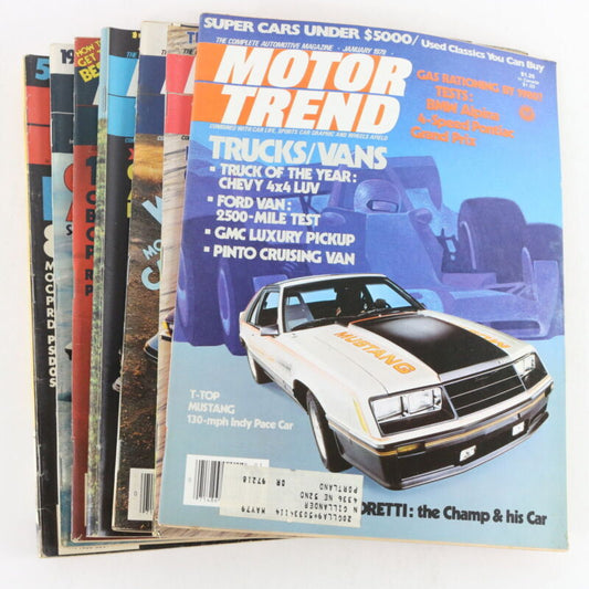 Lot Of 7 Motor Trend Jan Feb Mar Apr May July Aug 1979 Vintage Car Magazines