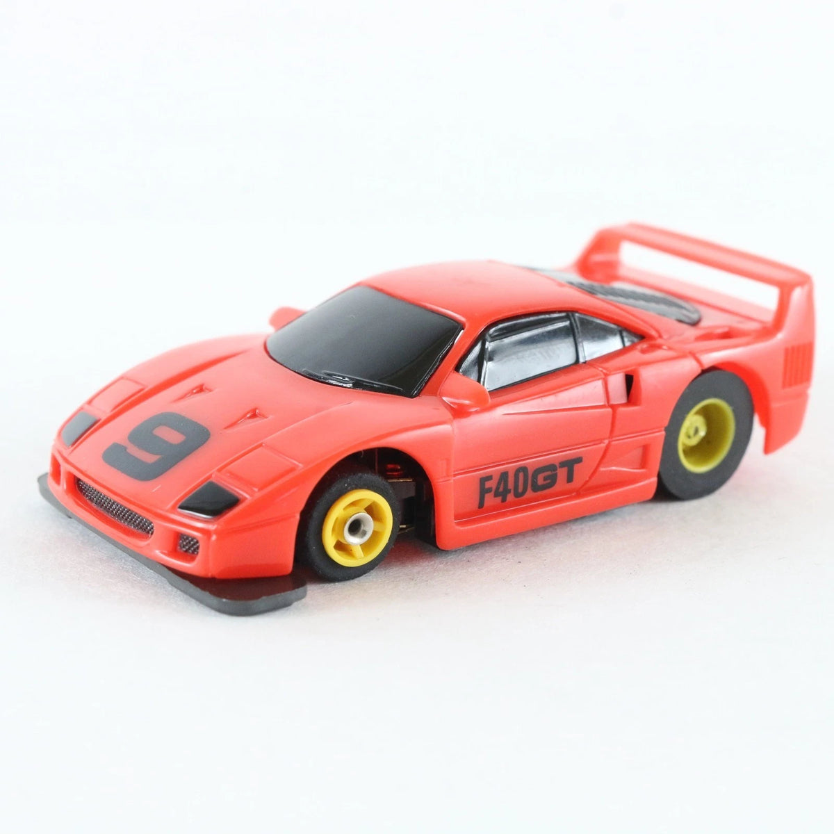 Tyco TCR Ferrari F40GT #9 Red & Black Slotless HO Slot Car