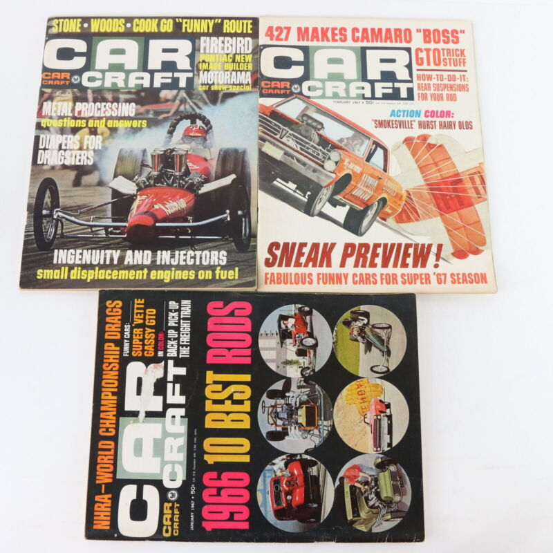 Lot Of 6 Car Craft Jan Feb Mar Apr May June 1967 Vintage Car Magazines