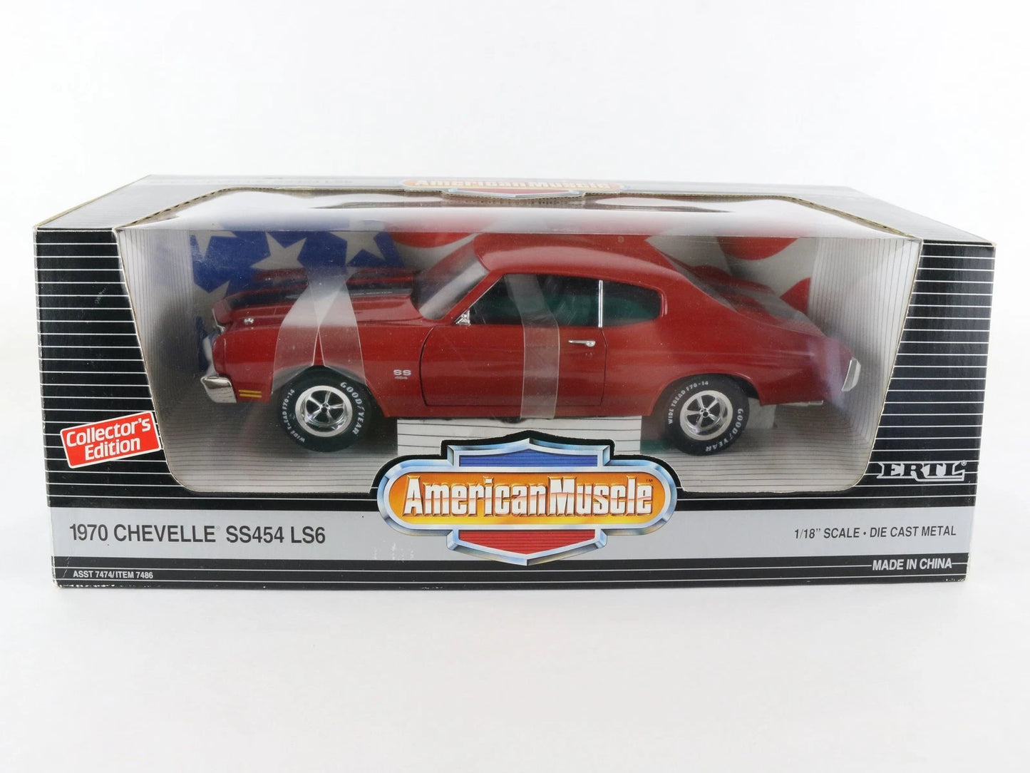 1970 Chevelle SS 454 LS6 Red Black ERTL American Muscle 1:18 Diecast Car 7486