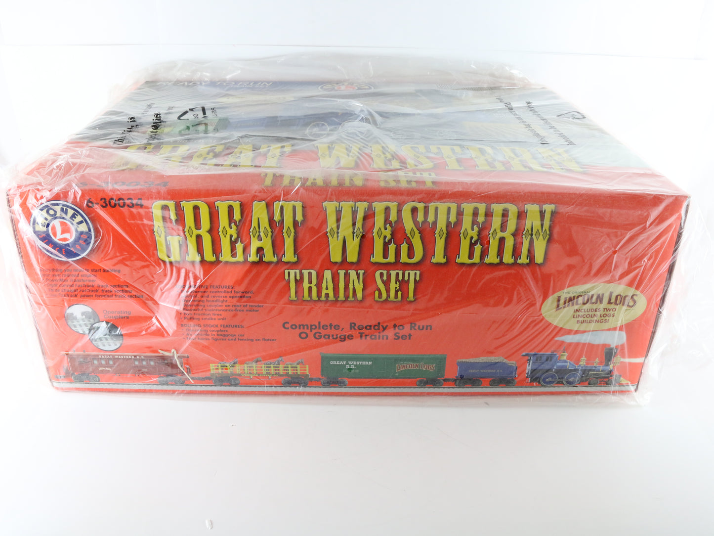 Lionel O 6-30034 Great Western Lincoln Logs Large Train Set Hasbro