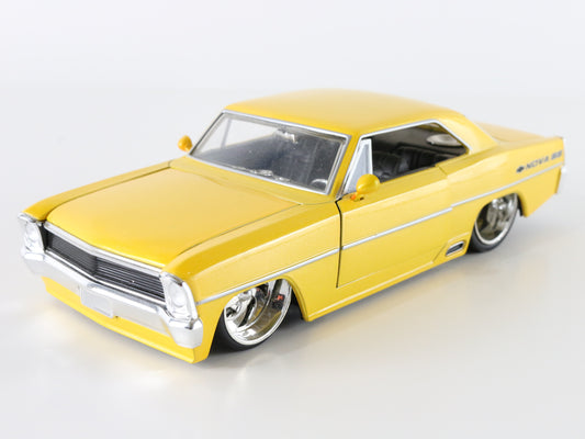 1967 Chevy Nova SS Big Time Muscle Yellow Jada Toys Model Car 1:24