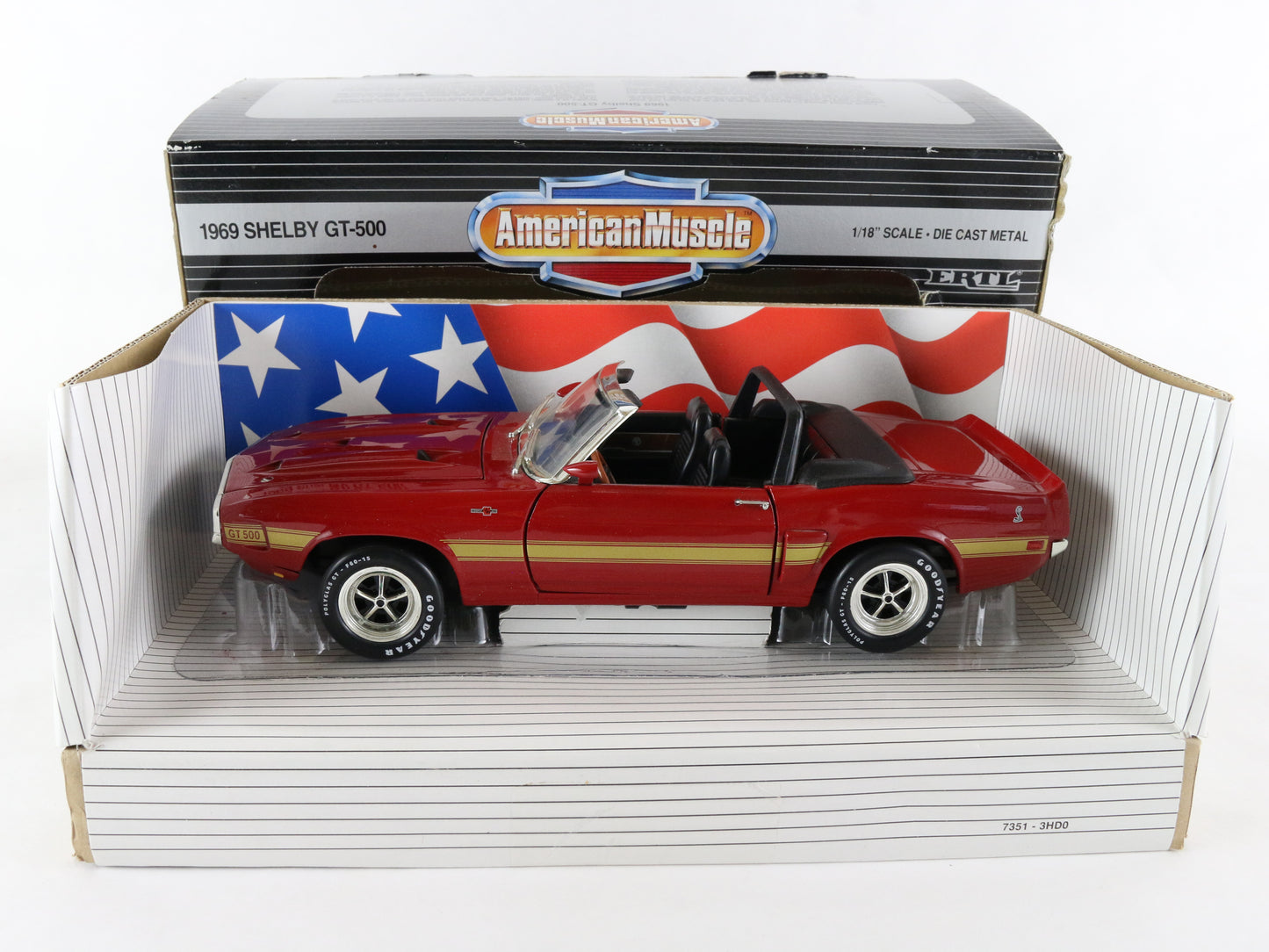 1969 Ford Mustang Shelby GT-500 Convertible Red American Muscle ERTL 1:18 7350